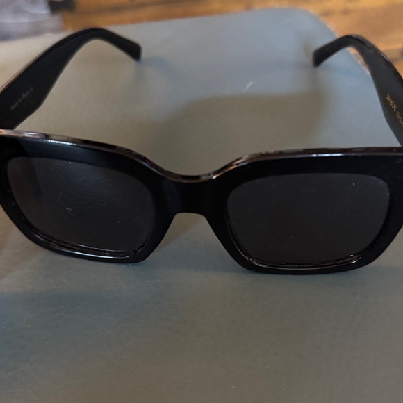 Stylish Black Square Sunglasses zero Uv oversized black out shades set of 2 - Picture 6 of 7